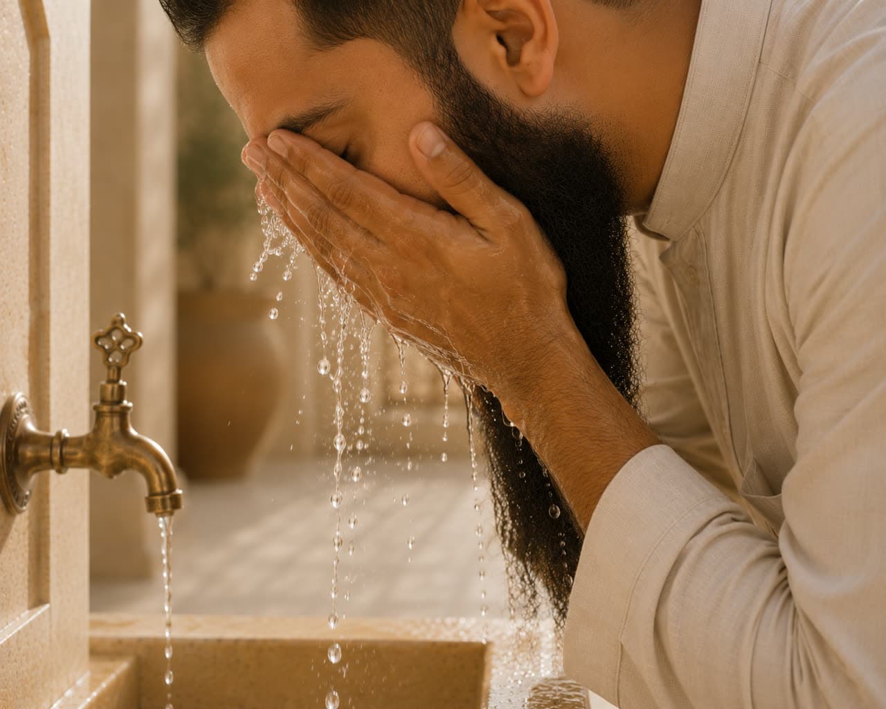 Wash your face, three times